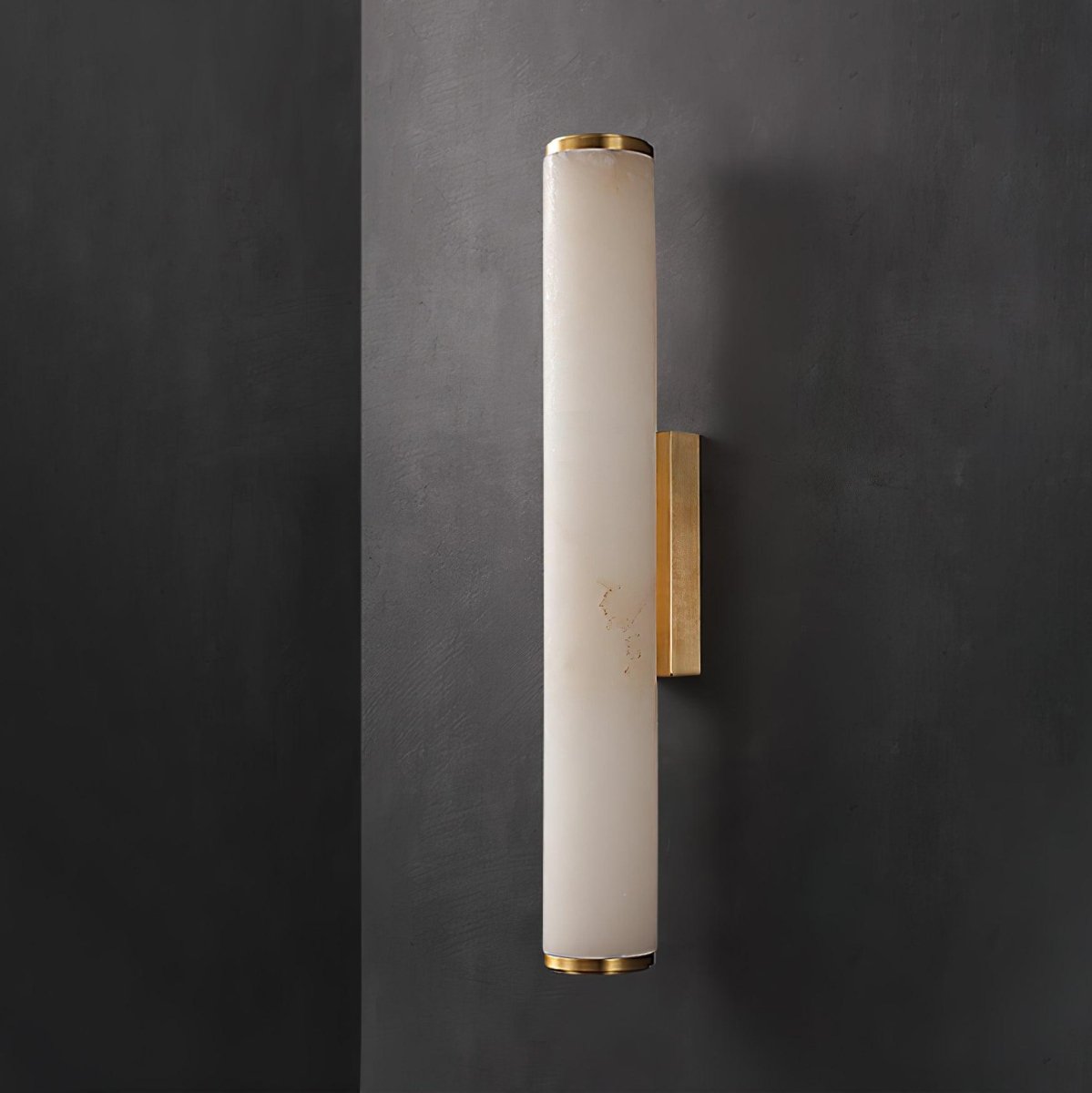 LED-Wandleuchte mit Alabaster-Röhrendesign, 1 Licht | Lersk