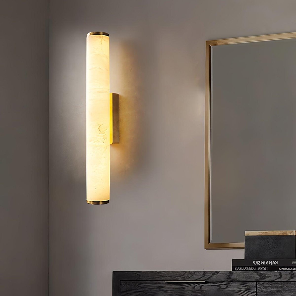 LED-Wandleuchte mit Alabaster-Röhrendesign, 1 Licht | Lersk
