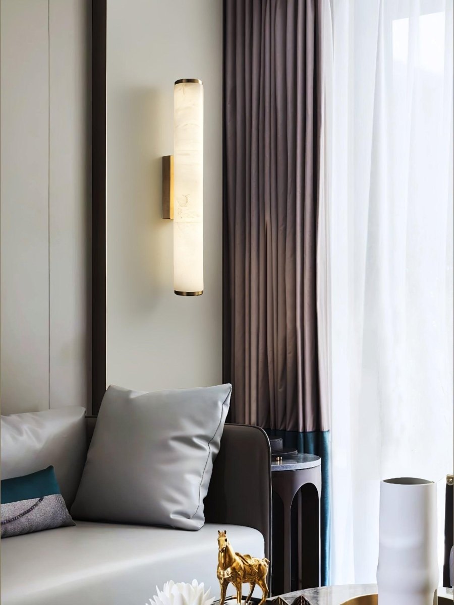 LED-Wandleuchte mit Alabaster-Röhrendesign, 1 Licht | Lersk