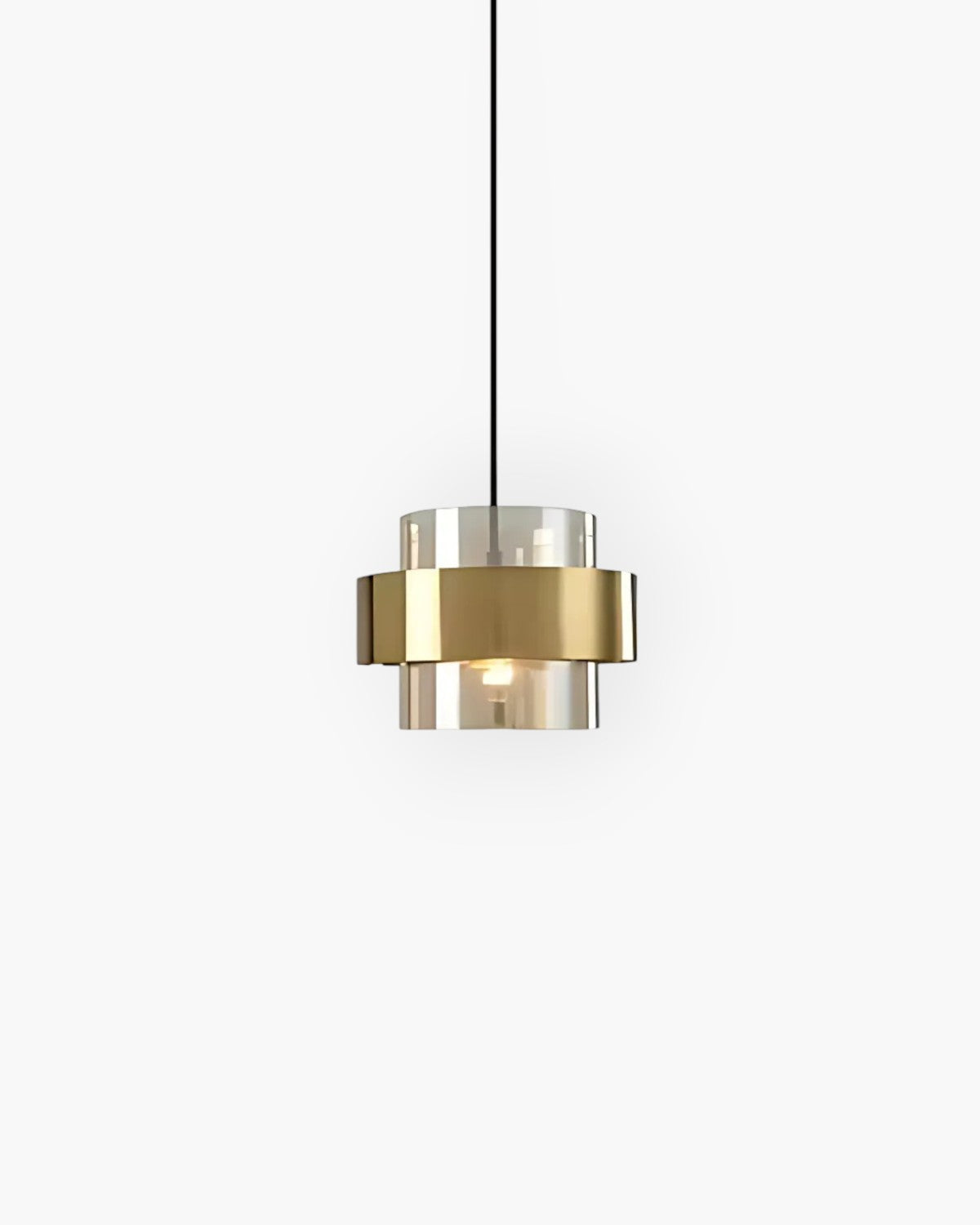 Solara Gold Glass Pendant Light with Industrial Edge | Lersk