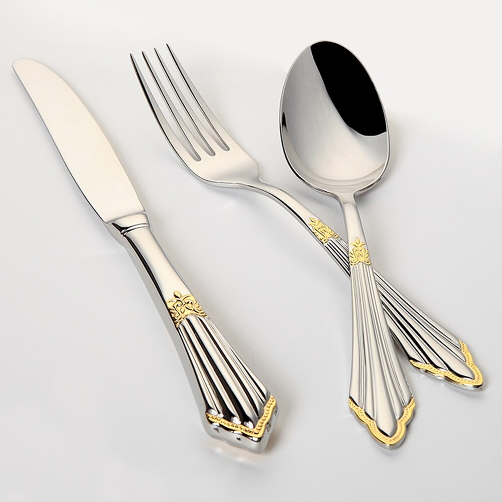Set de couverts Aurelia fait main avec finition dorée en acier 18/10 | Lersk