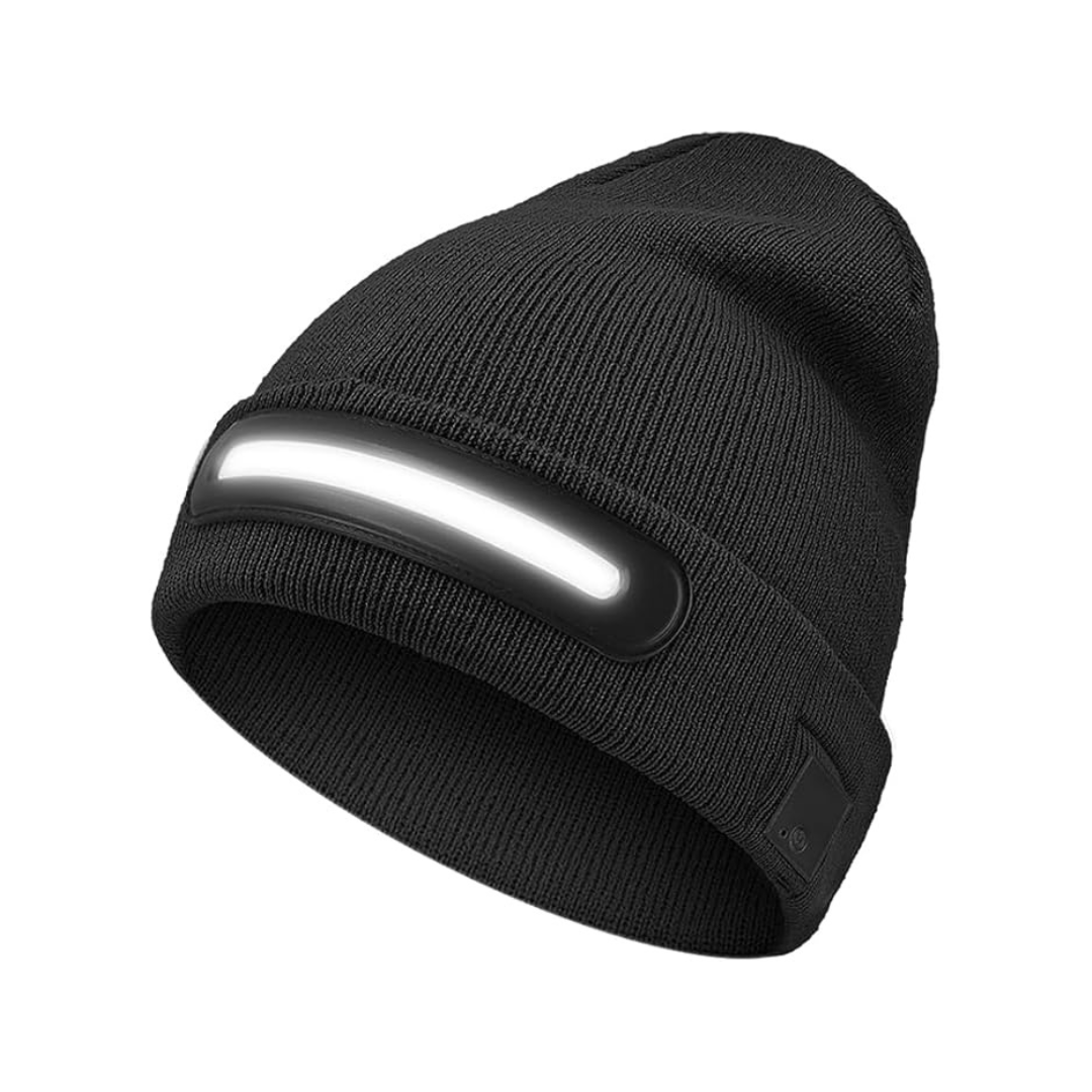 LED Beanie Hat with Built-In Headlamp & USB-C Rechargeable Light | Lersk