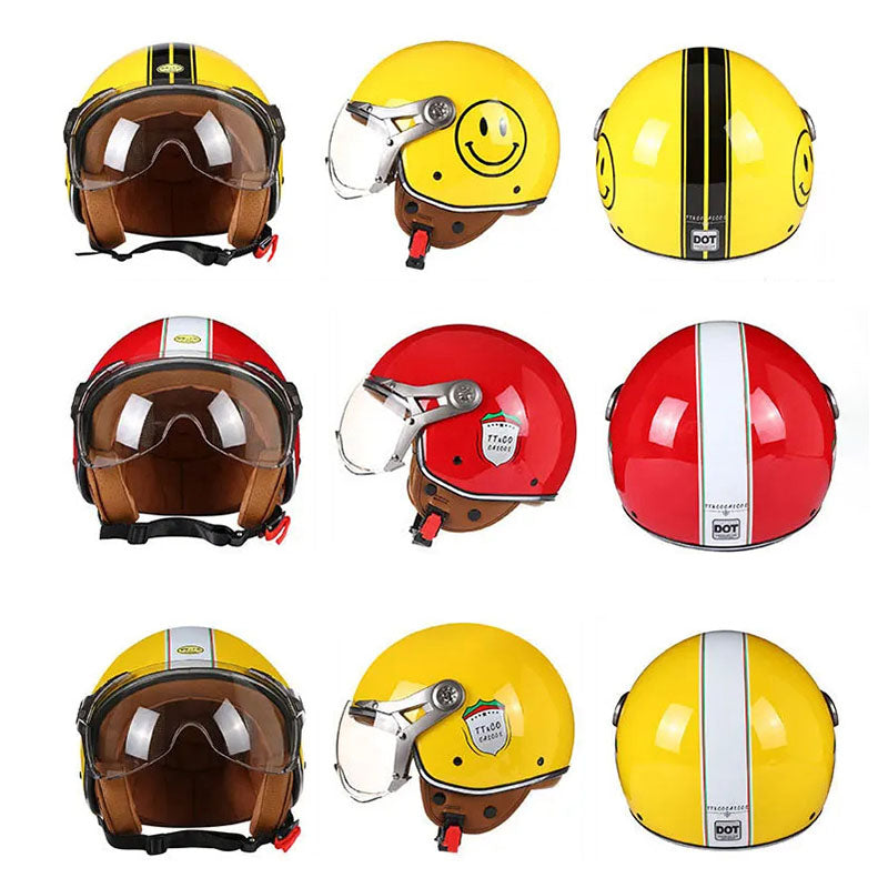 NovaStride Retro Racing Helmet With Bubble Visor Shield And Lightweight ABS Shell | Lersk