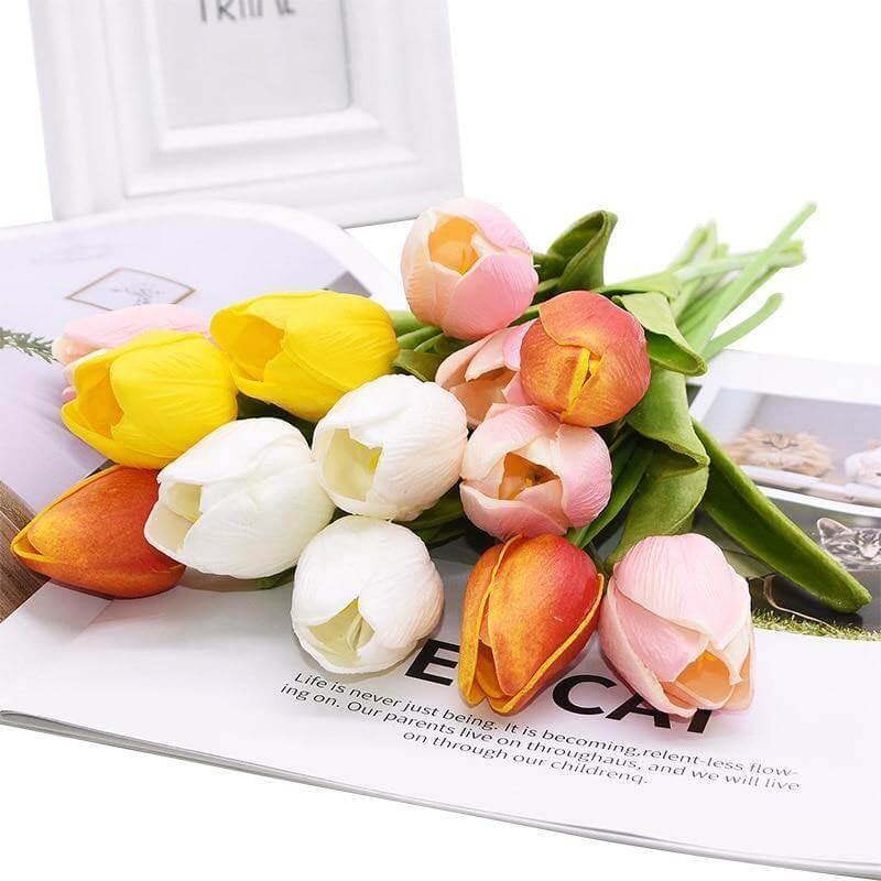 Set bouquet di fiori artificiali 10 pezzi tulipani finti | Lersk