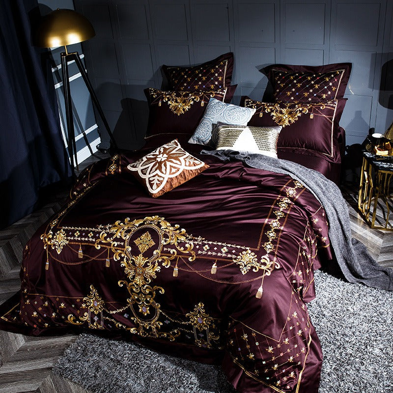 Aurelion Sangria Egyptian Cotton Luxury Bedding Set | Lersk
