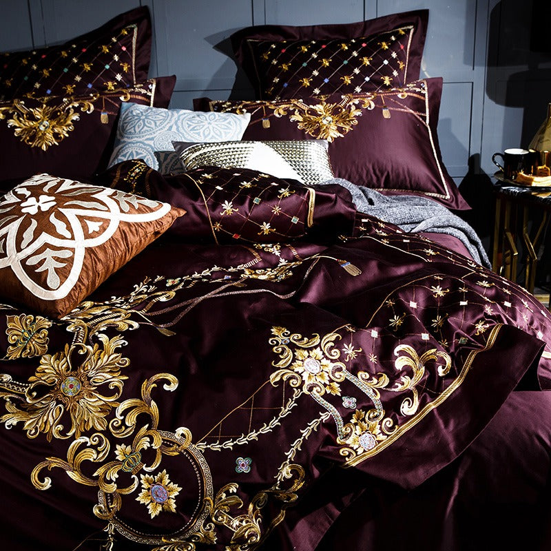 Aurelion Sangria Egyptian Cotton Luxury Bedding Set | Lersk