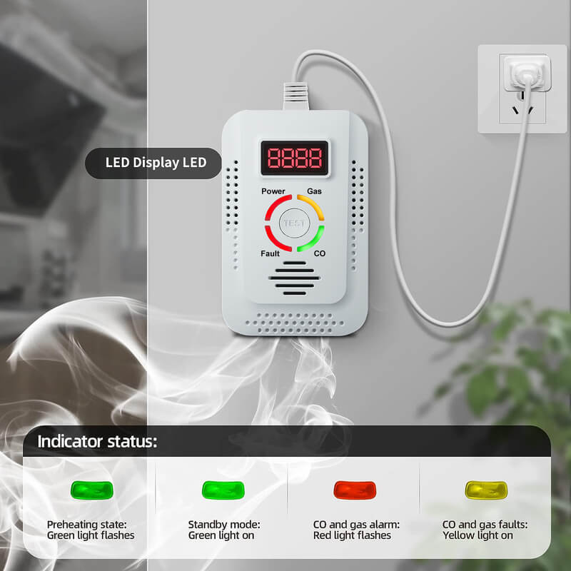 Home Dual Detector for Natural Gas Leak and Carbon Monoxide | Lersk