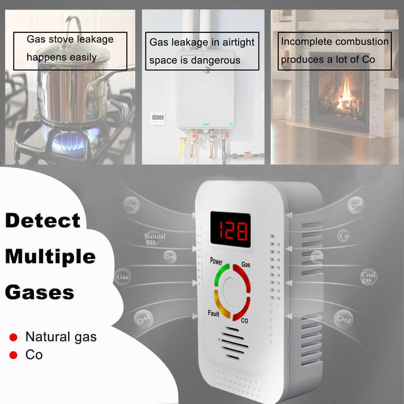 Home Dual Detector for Natural Gas Leak and Carbon Monoxide | Lersk