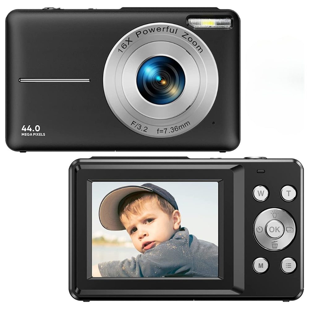 Fotocamera Vlogging Compatta Ricaricabile 44MP 1080P Zoom 16X | Lersk