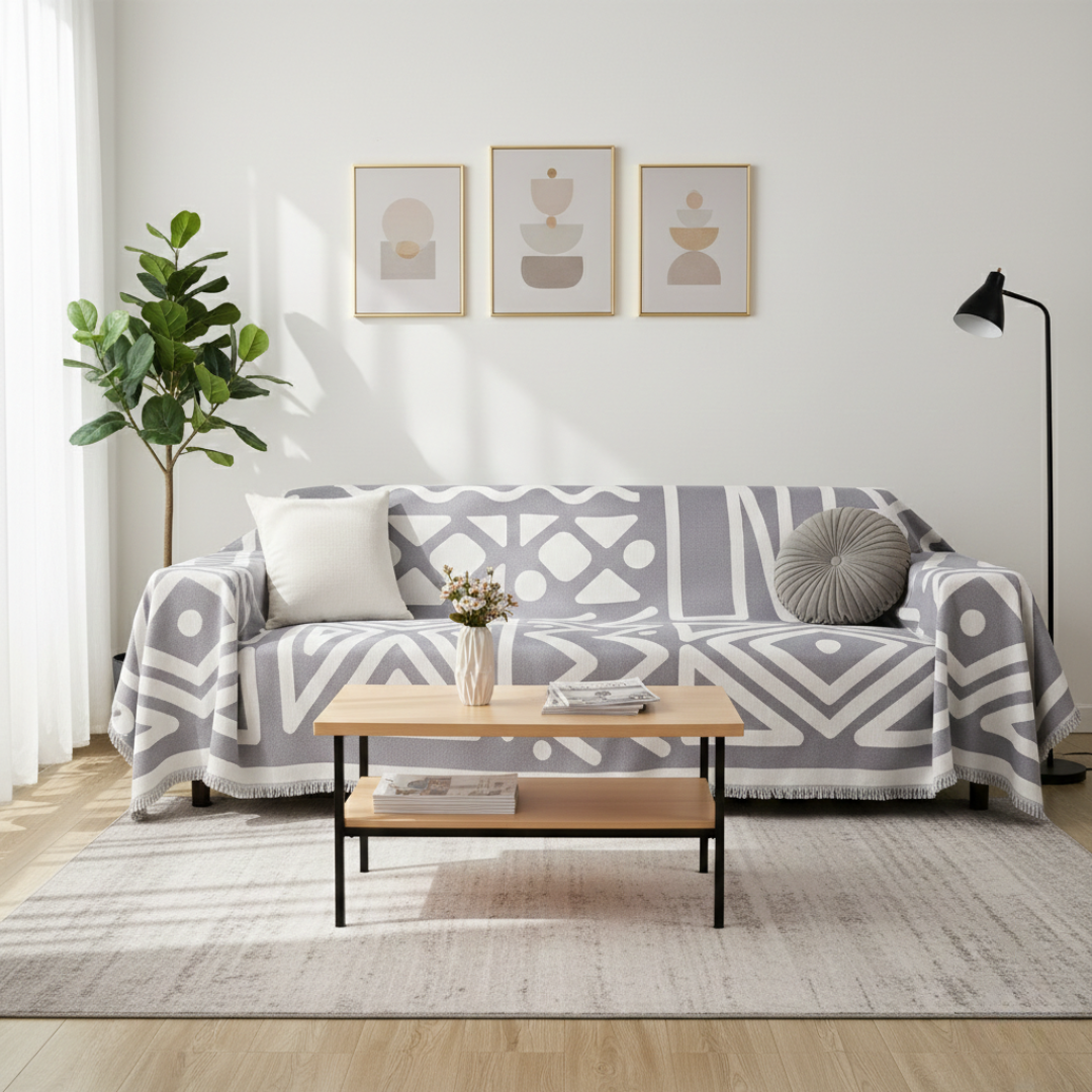 Geometrischer Boho-Stil waschbarer rutschfester Sofabezug | Lersk