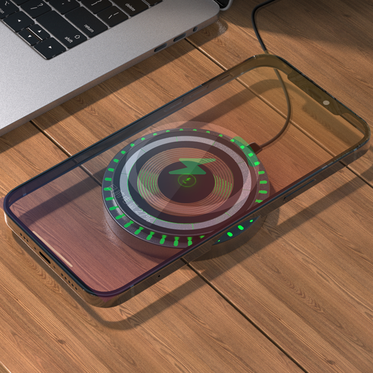 LumaVex | Ultra-Slim LED Ambient Light And Clear Magnetic Wireless Charging Pad | Lersk