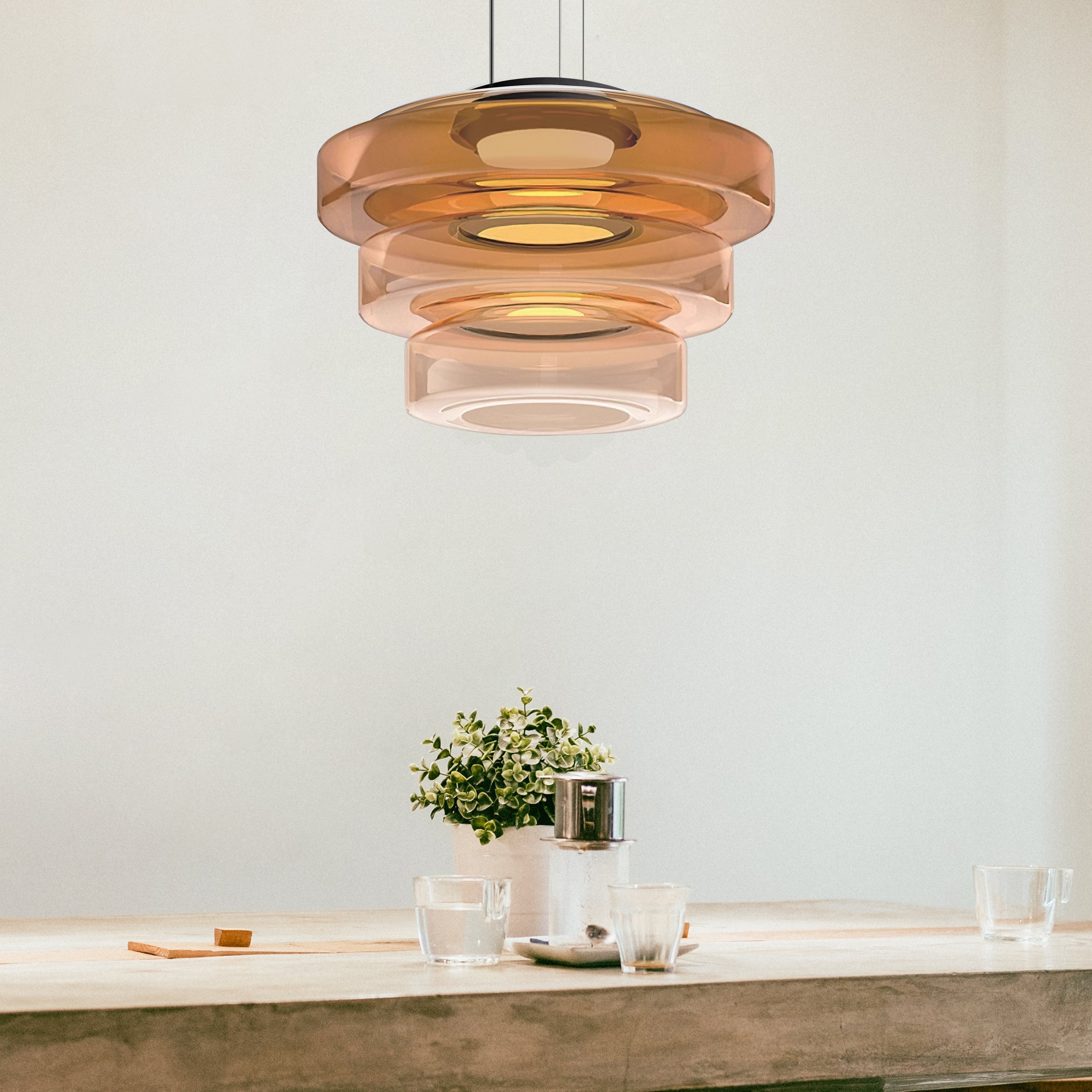 Glas-Pendelleuchte Bauhaus-Stil Mond-Design für Küchen | Lersk