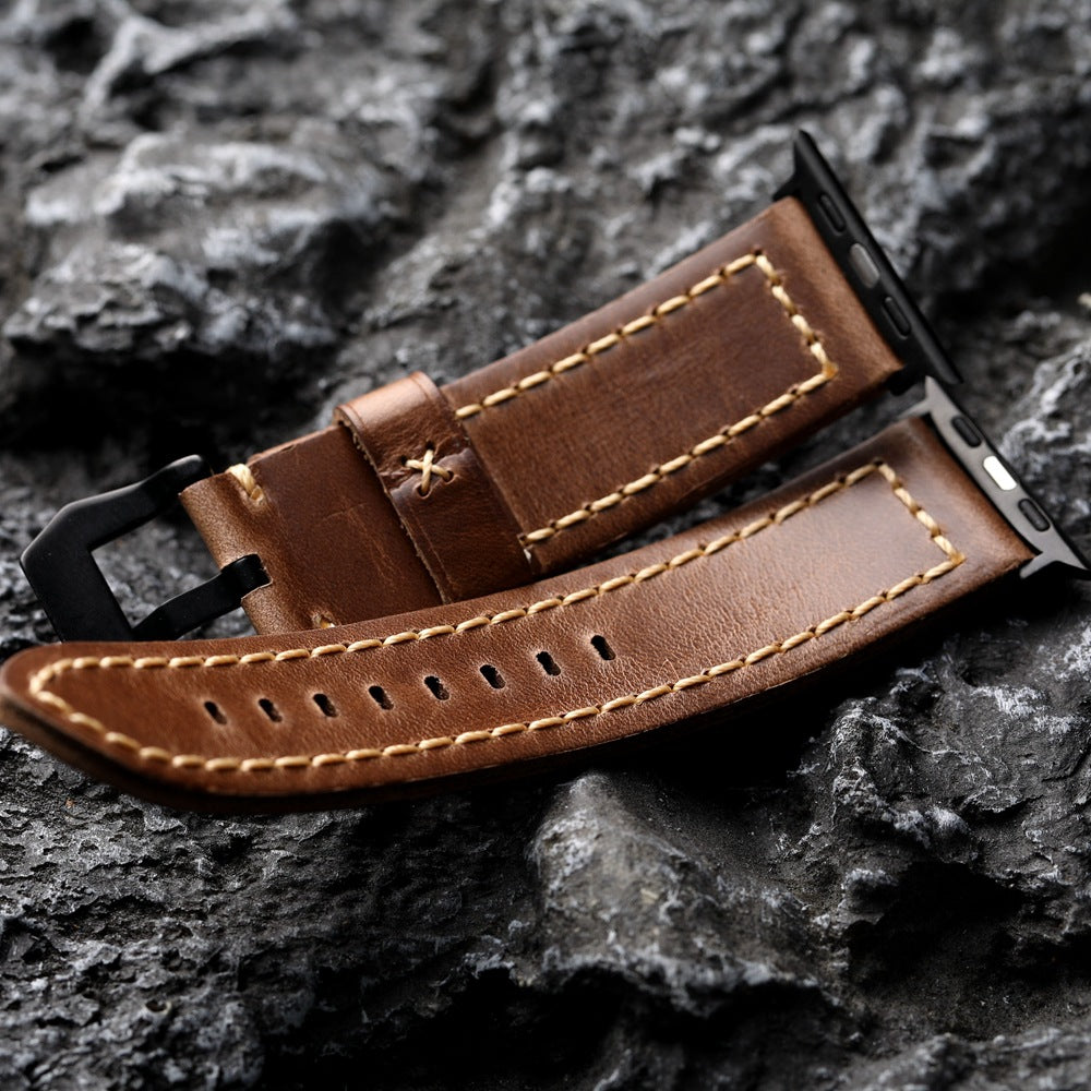 Brindle Vintage Brown Leather Watch Strap for Apple Watch | Lersk