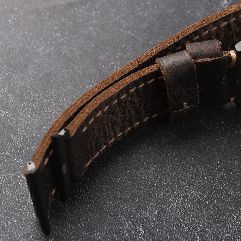 Cinturino artigianale in pelle bovina pieno fiore per Apple Watch | Lersk