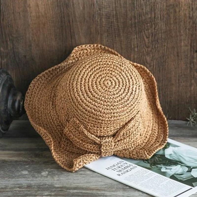 Retro Folding Straw Hat With Bow Retro Folding Straw Hat With Bow Retro Folding Straw Hat With Bow | Lersk
