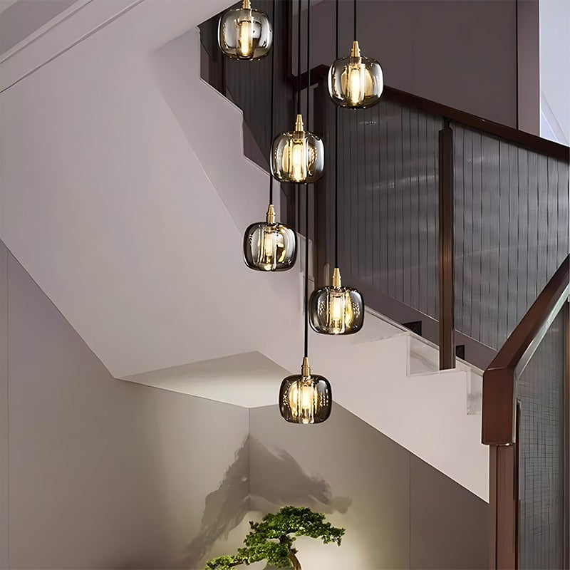 Colored Glass Multi Pendant Chandelier | Lersk