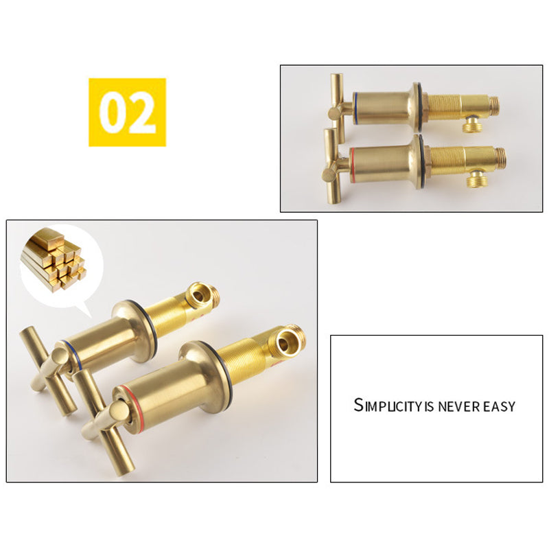 Brushed Gold Widespread Waterfall Faucet for Three-Hole Bathroom Sink | Lersk