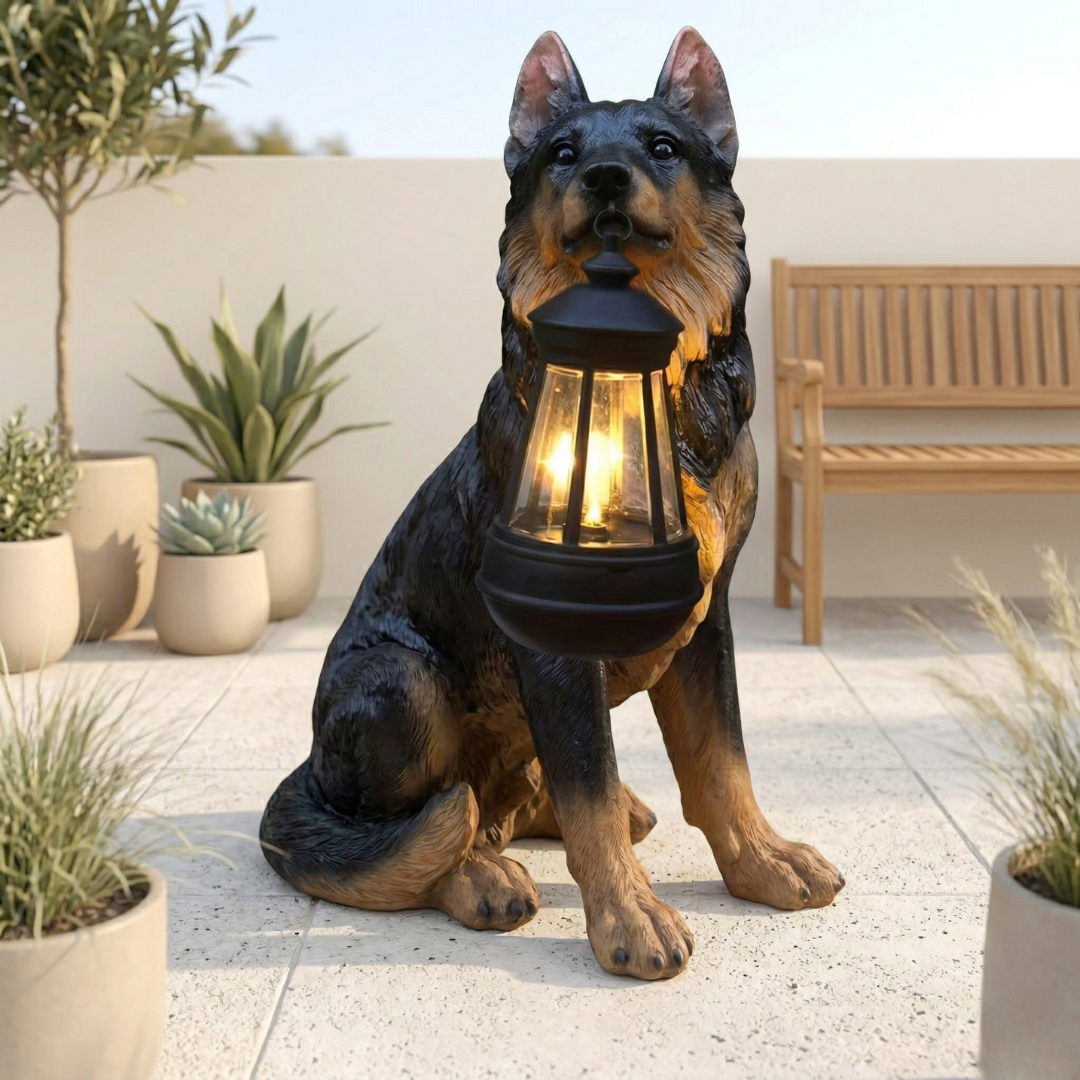 Solar-Hund Gartenornament für Außenbereich und Gartendekoration | Lersk