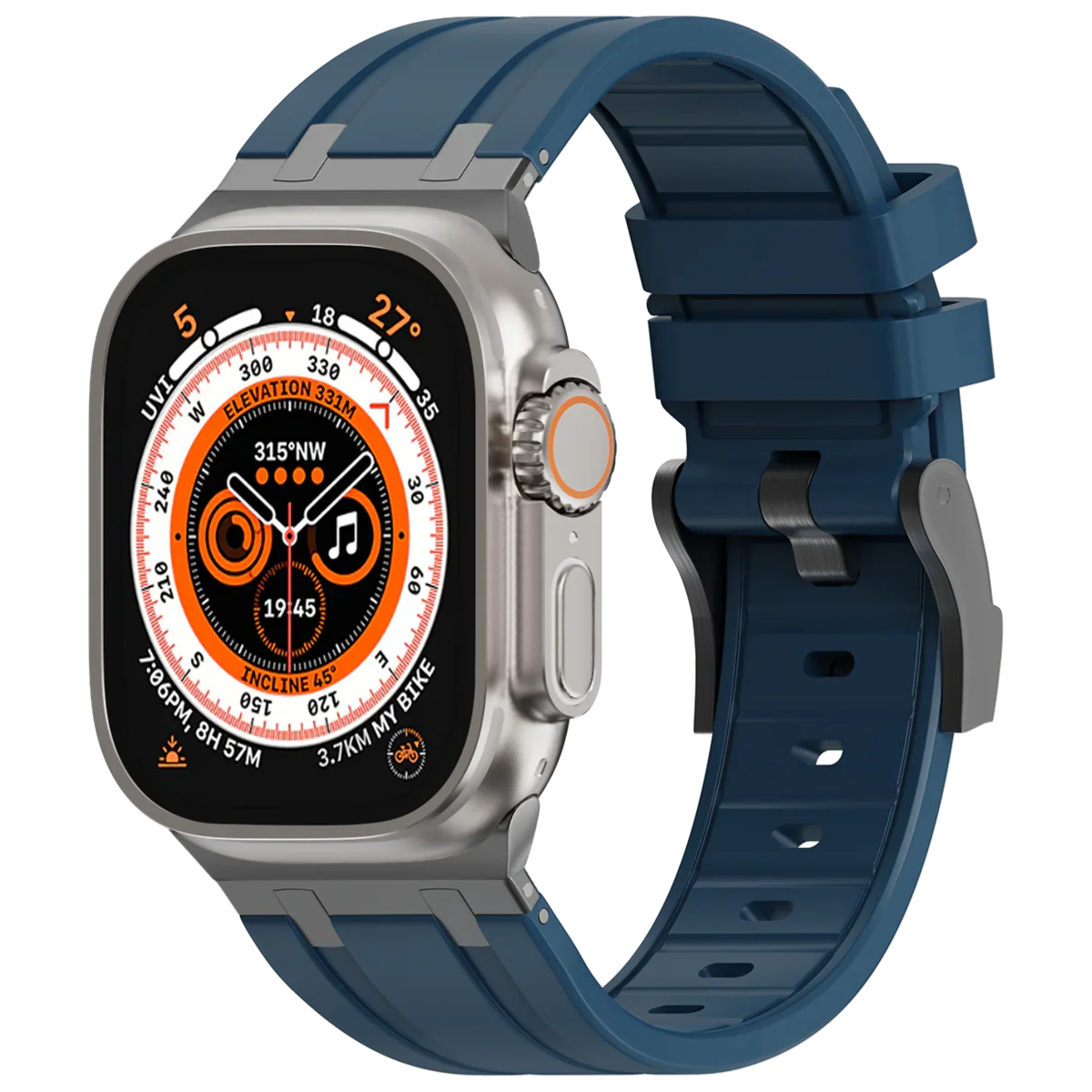 Deluxe Aurion kovová hlava silikonový řemínek pro Apple Watch | Lersk