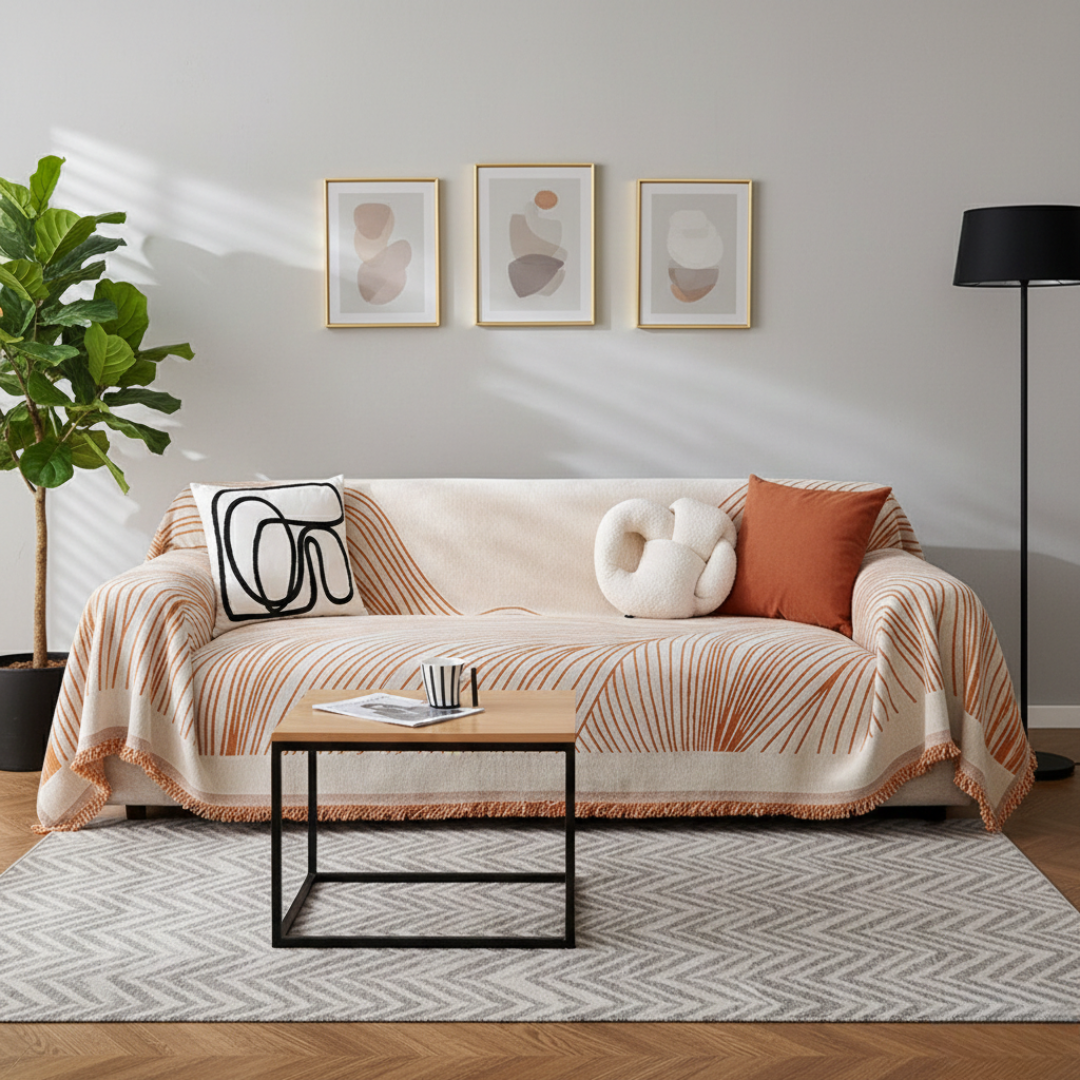 Copertura per Divano Jacquard Reversibile per Spazi di Vita Quotidiana | Lersk