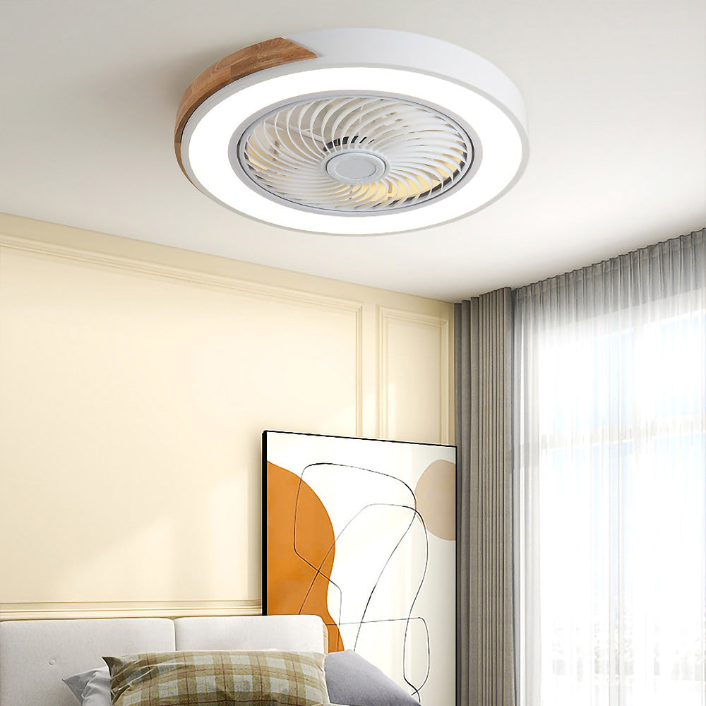 Ventilateur de plafond Boreal Timber avec lumière LED économique et pales en bois | Lersk