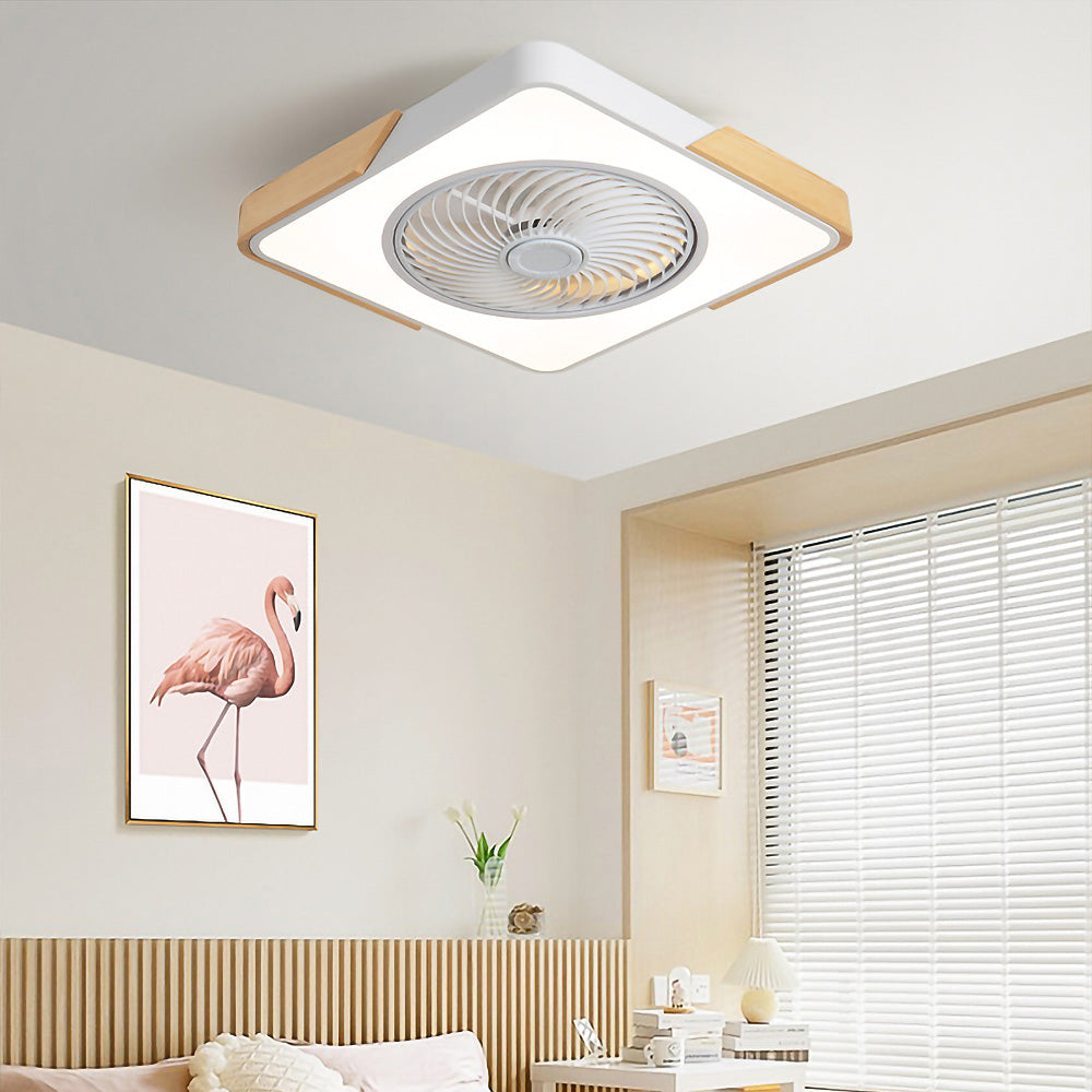 Ventilateur de plafond Boreal Timber avec lumière LED économique et pales en bois | Lersk