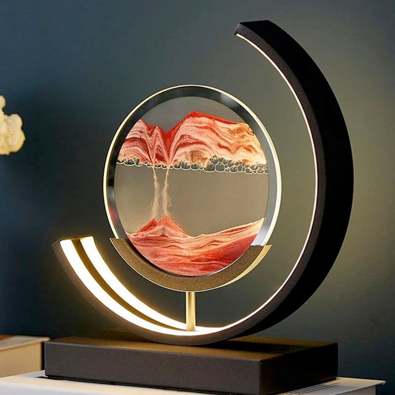 DriftGlass Flowing Sand LED Lamp Soothing Motion Light | Lersk