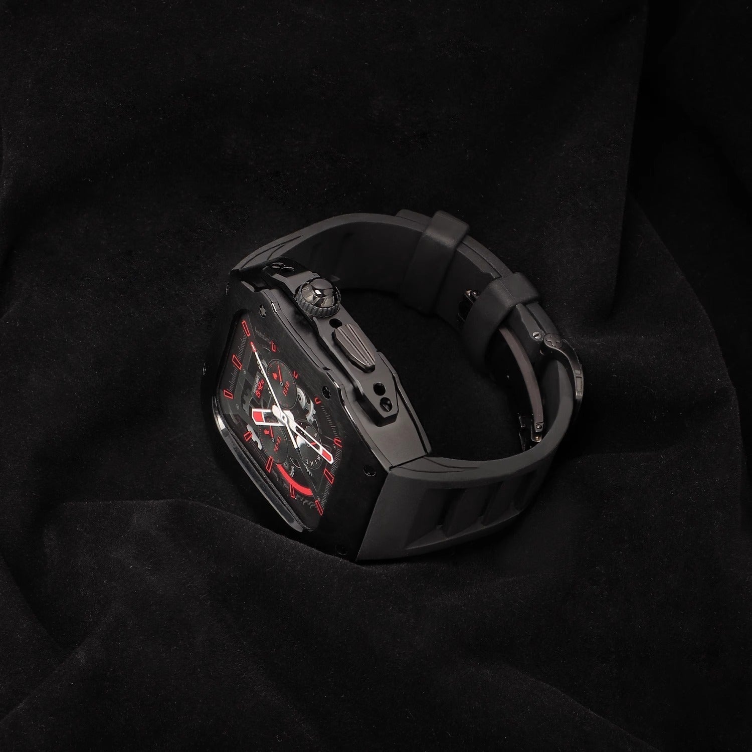 Ravelle Series | Fluororubber Band & Stainless Steel Case for Apple Watch Ultra | Lersk