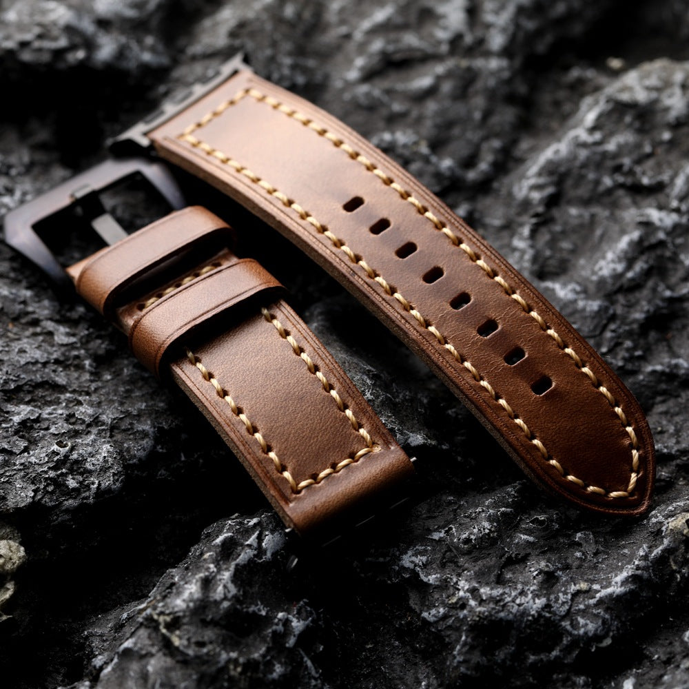 Brindle Vintage Brown Leather Watch Strap for Apple Watch | Lersk