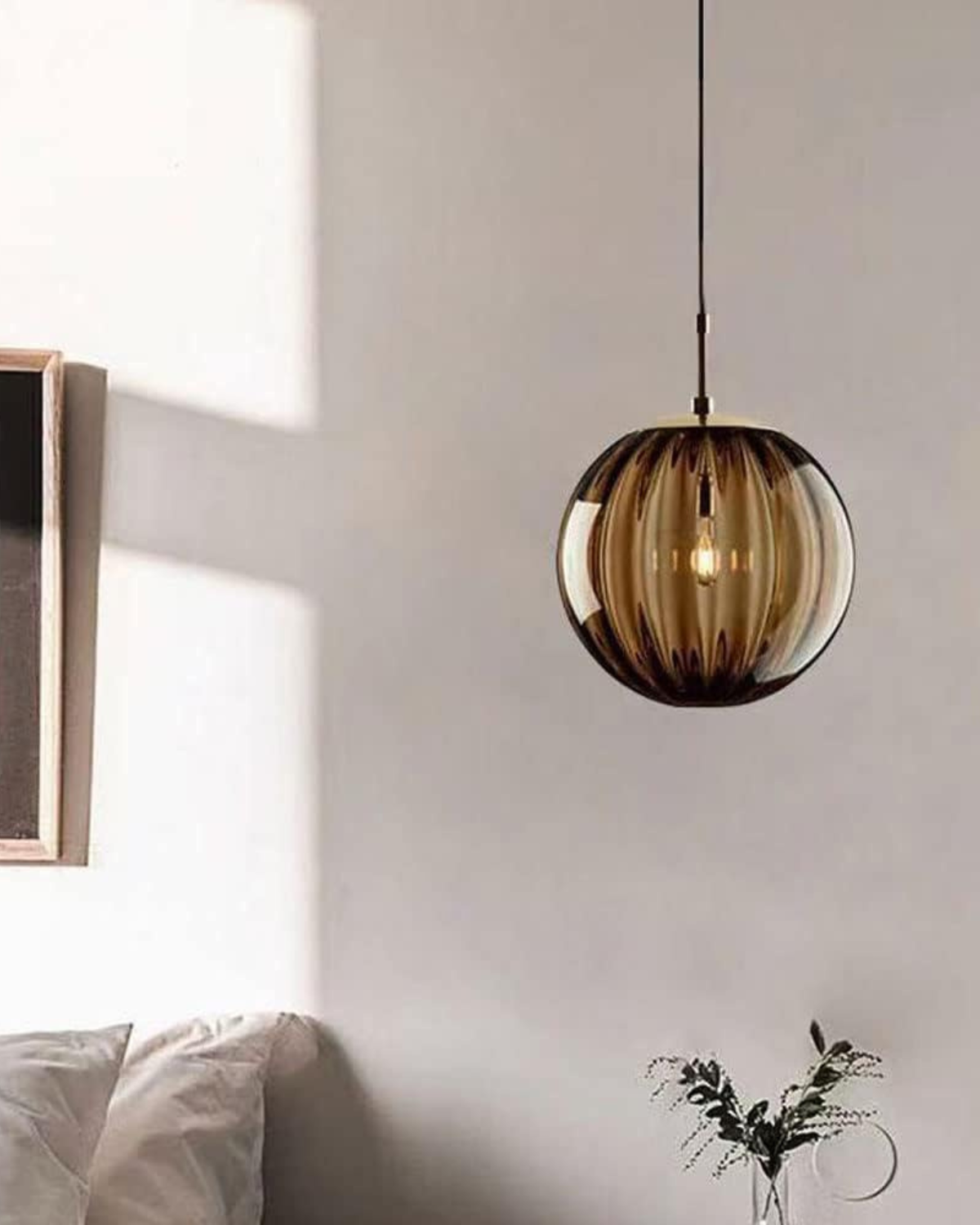 VeraLux Amber Glass Pendant Ceiling Light Vintage Warmth | Lersk