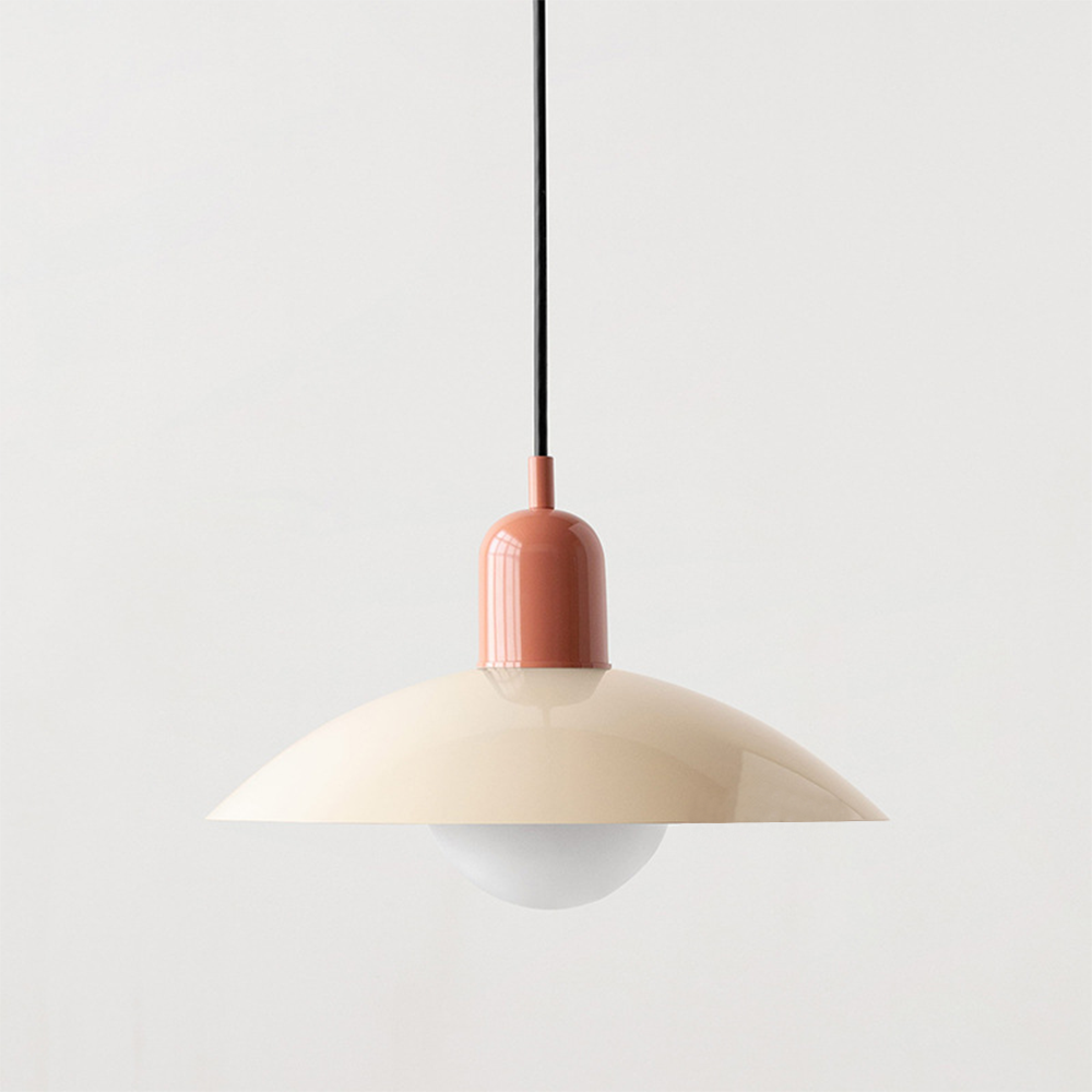 Lyraen Macaron Bauhaus LED lysekrone med åbent bunddesign til spisestue | Lersk