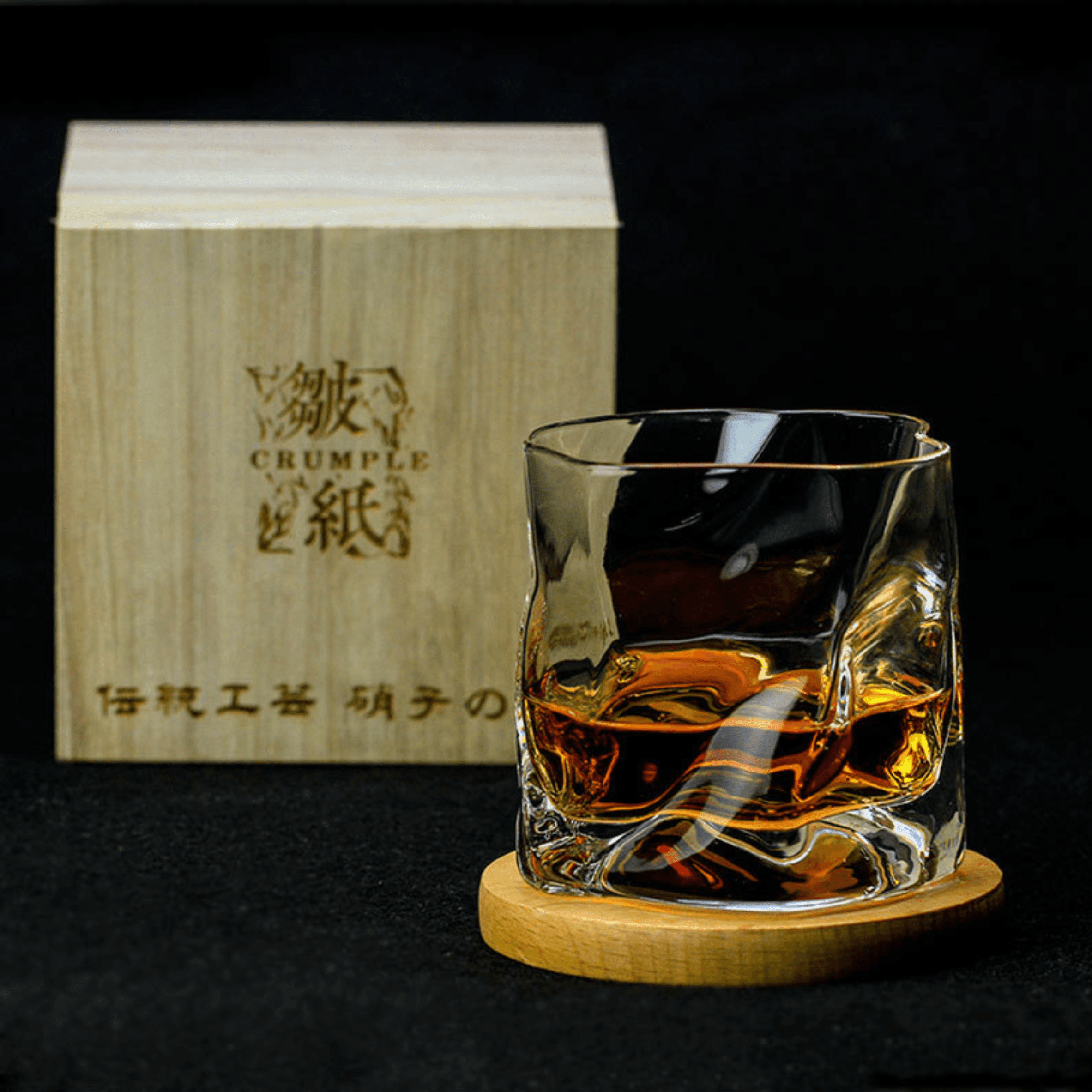 Kairo Glassworks Edo Kiriko Crumple Whisky Glass Artisan | Lersk