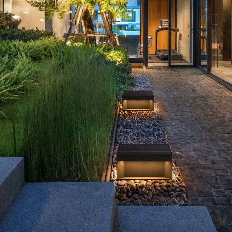 Aureon Solar Post Lights Modern Square Outdoor Patio | Lersk