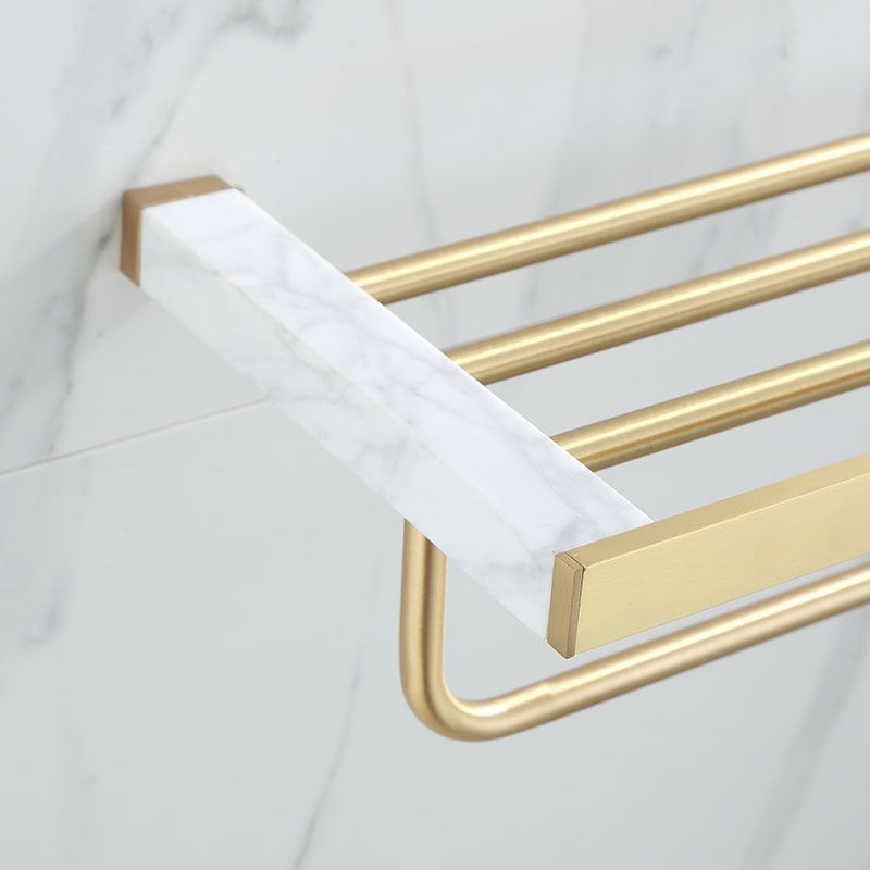 Polished Brass Bathroom Accessory Set Featuring Marble Hardware For Coordinated Bath Decor | Lersk
