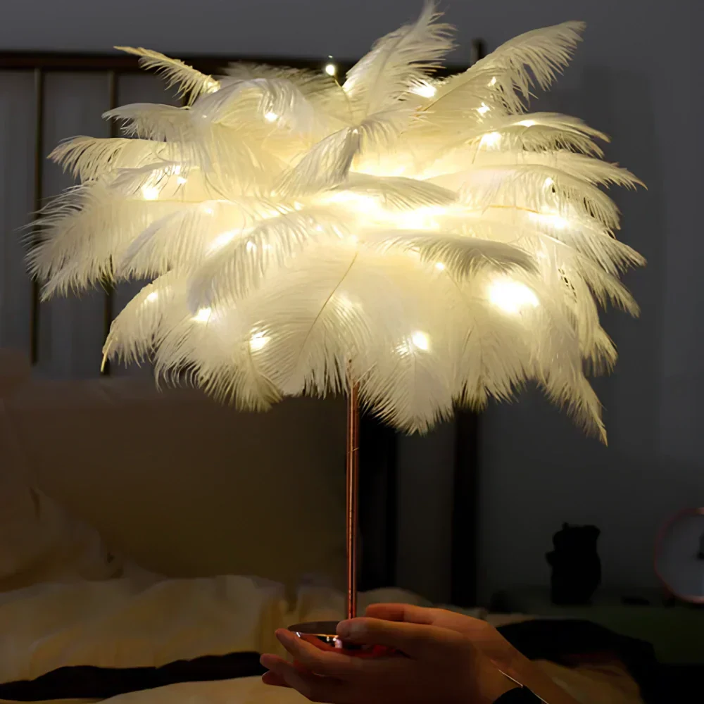 Aurora Feather Lamp Ambientní Měkké Světlo pro Milovníky Domácí Dekorace | Lersk