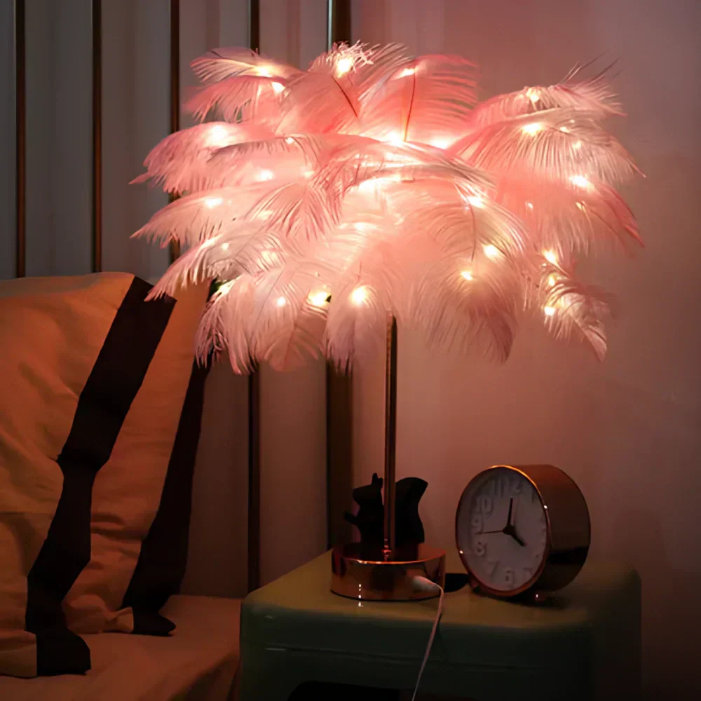Aurora Feather Lamp Ambientní Měkké Světlo pro Milovníky Domácí Dekorace | Lersk