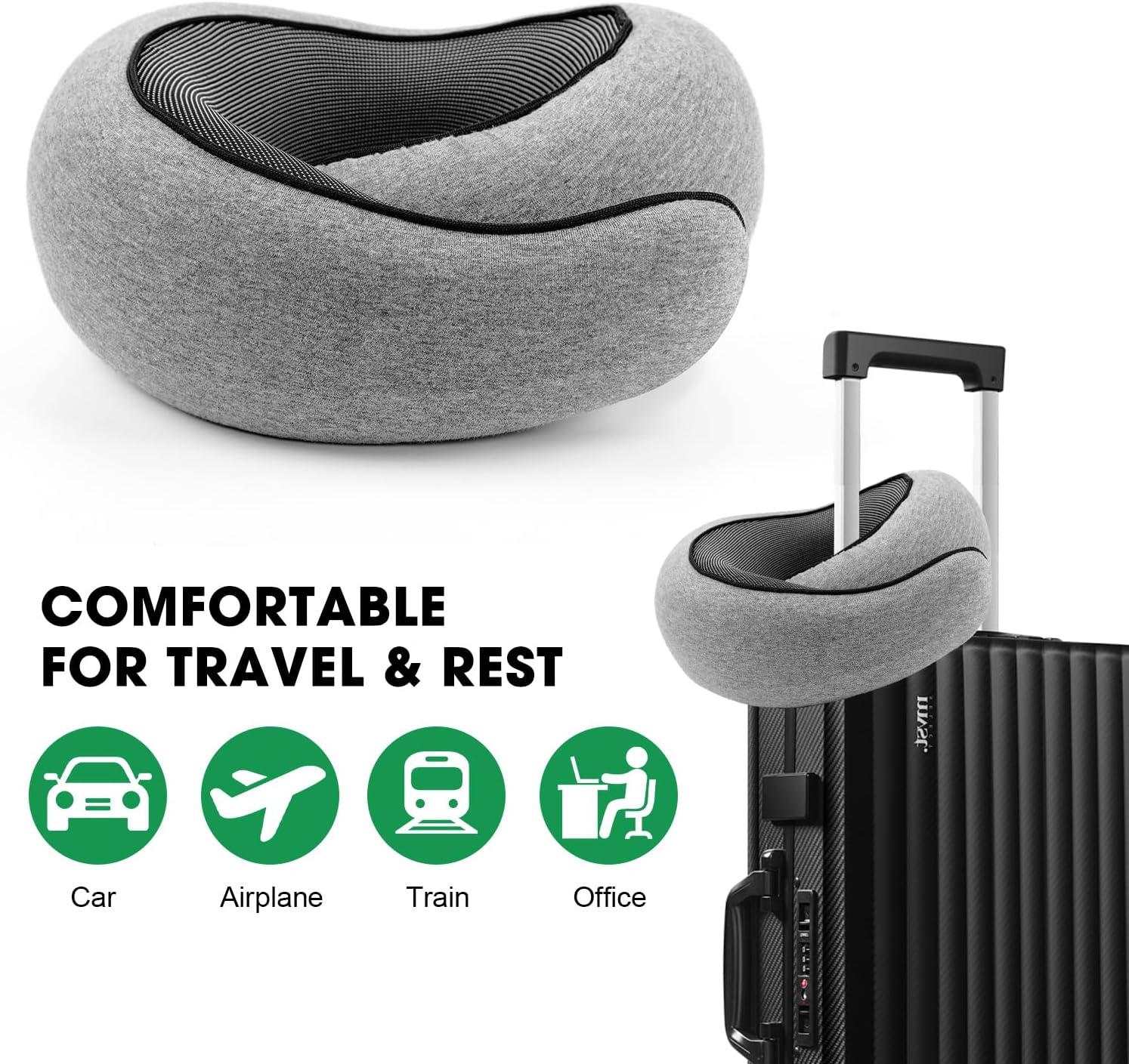 Memory Foam Neck Travel Pillow for Air Travelers with Ergonomic Support | Lersk
