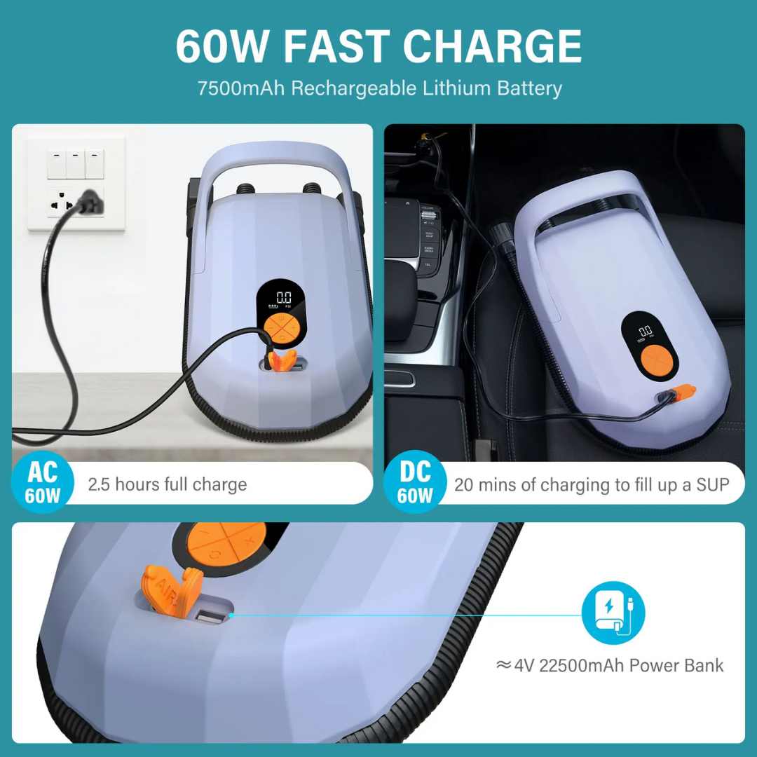 MarinaFlow 20PSI Rechargeable 7500mAh Electric SUP Pump | Lersk