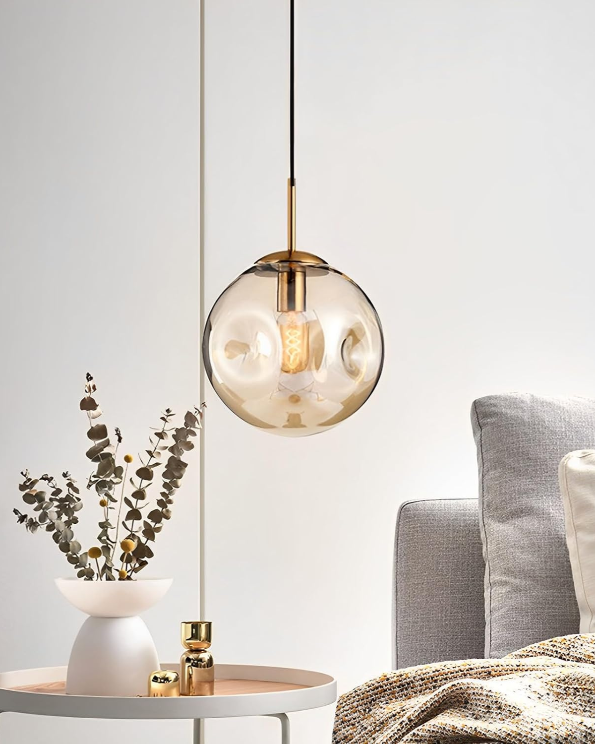 VeraLux Amber Glass Pendant Ceiling Light Vintage Warmth | Lersk