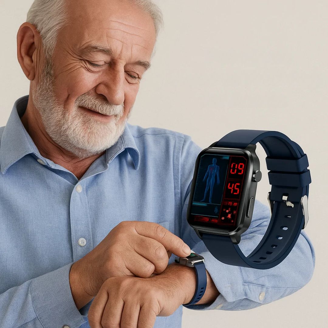 GlucoWell Nicht-invasive Diabetes-Smartwatch mit Blutzuckermonitor und HD-Display für schmerzfreies Glukose-Tracking bei Erwachsenen | Lersk