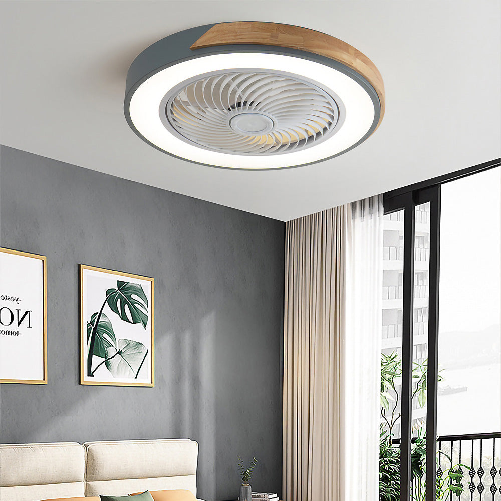 Ventilateur de plafond Boreal Timber avec lumière LED économique et pales en bois | Lersk