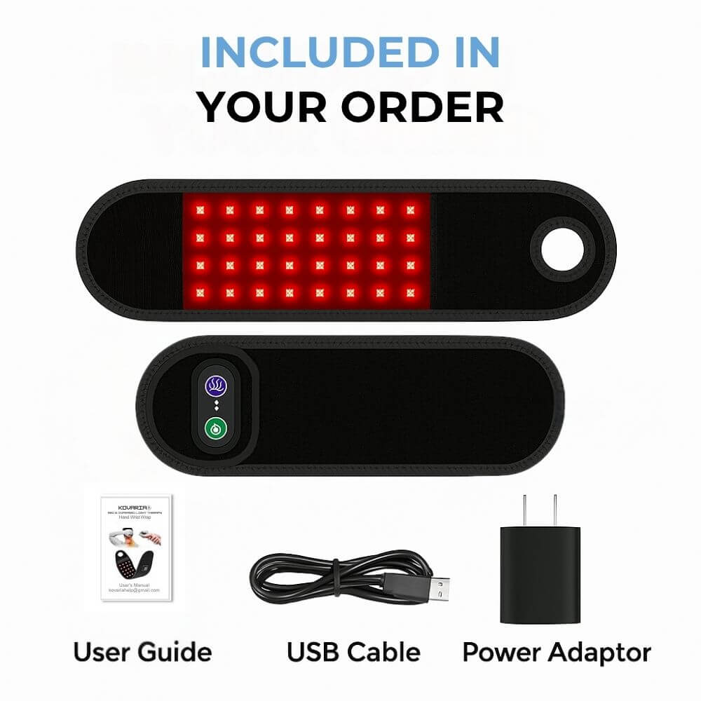 Red Light Therapy Wrist Wrap with Near-Infrared for Hand and Wrist Comfort and Circulation Support | Lersk