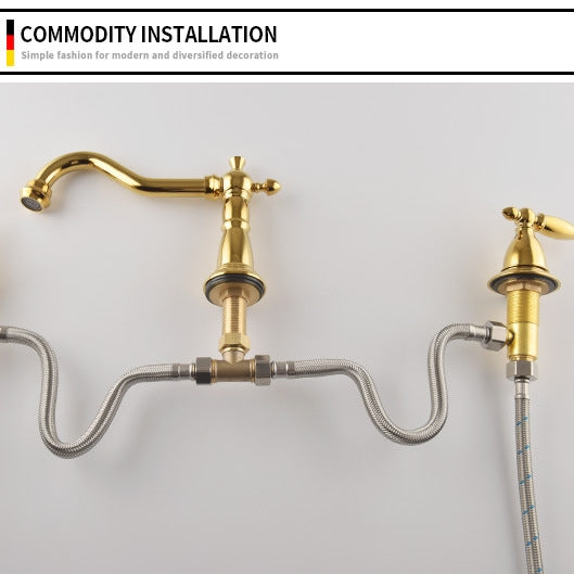 Marcelli Vintage Brass Double-Handle Bathroom Faucet for 3-Hole Sink | Lersk