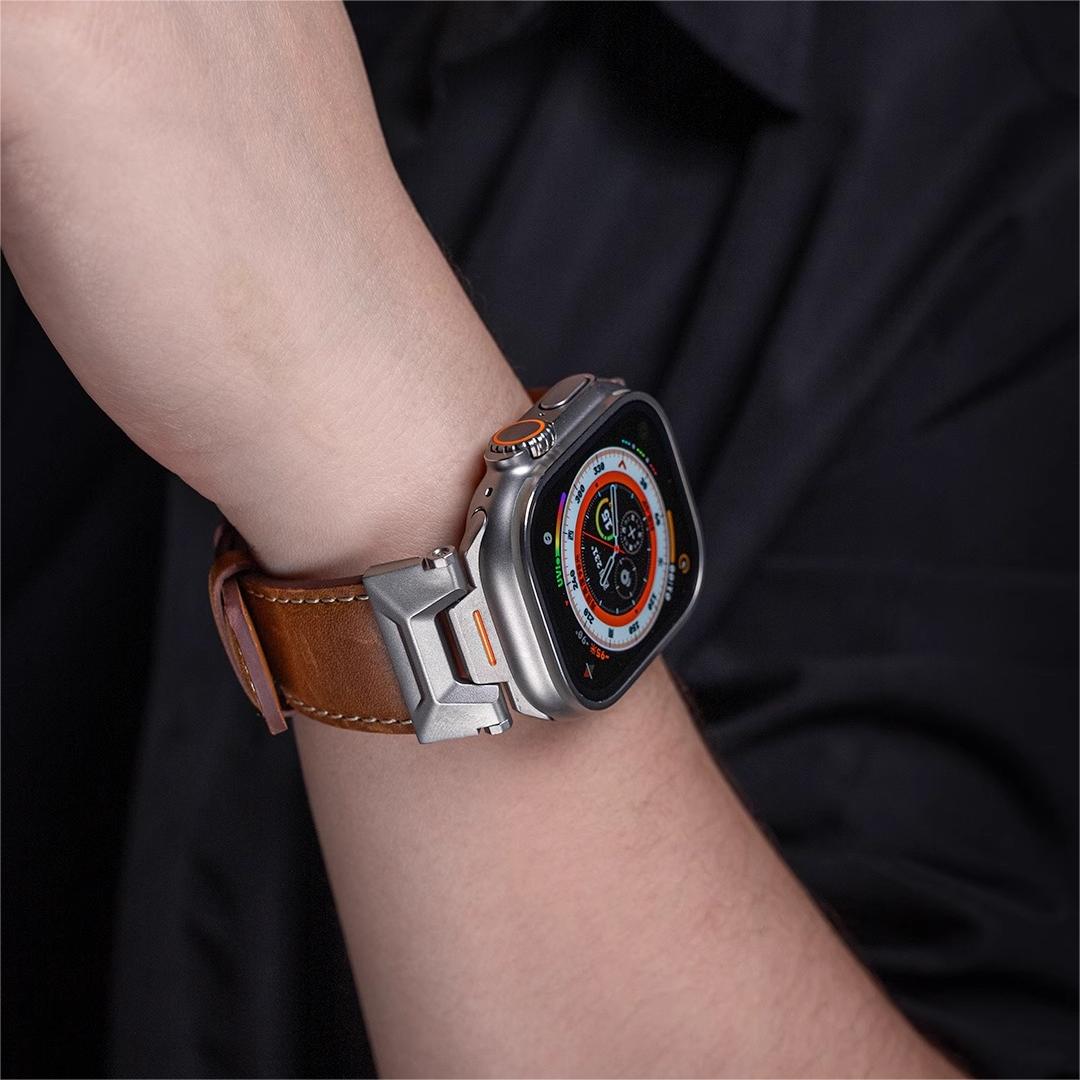 RoveNova Fluoro Rubber And Leather Strap For Apple Watch | Lersk