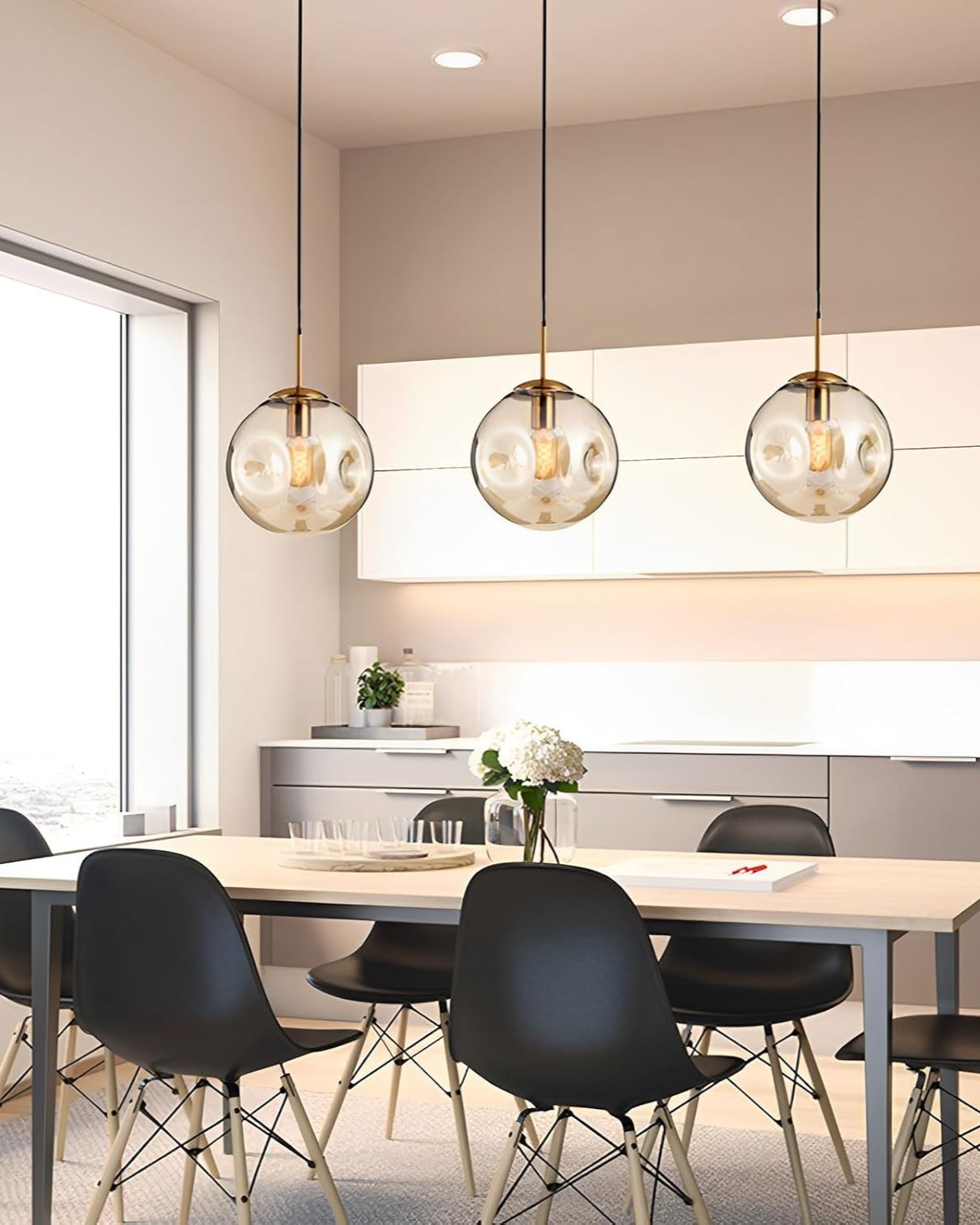 VeraLux Amber Glass Pendant Ceiling Light Vintage Warmth | Lersk