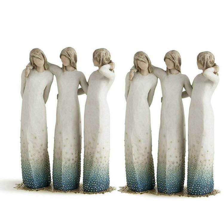 By My Side Statuina Scolpita Dipinta a Mano di Compagnia e Sostegno per Amici e Cari | Lersk
