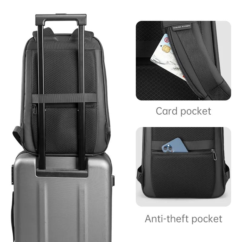 AeroLane Slim Laptop Backpack Black Gray Hard Shell | Lersk