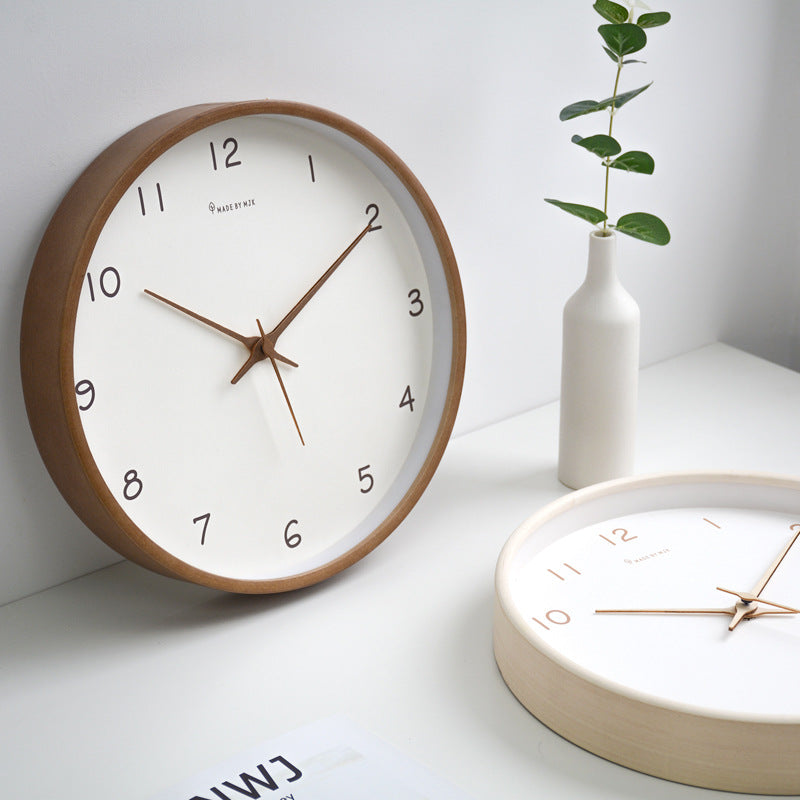 AuroraWood Analogue Wall Clock in Solid Wood for Home Decor | Lersk