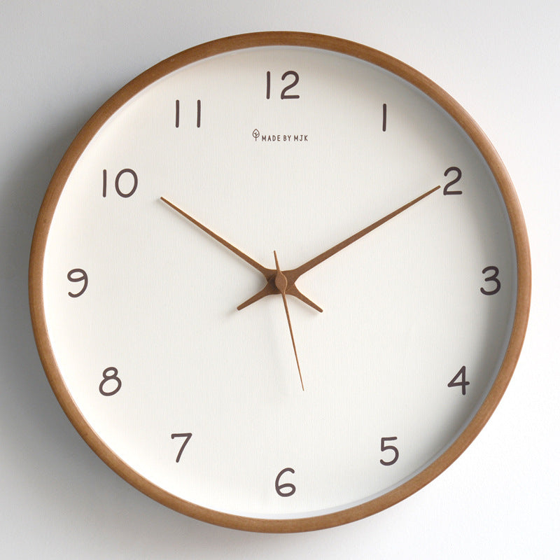 AuroraWood Analogue Wall Clock in Solid Wood for Home Decor | Lersk