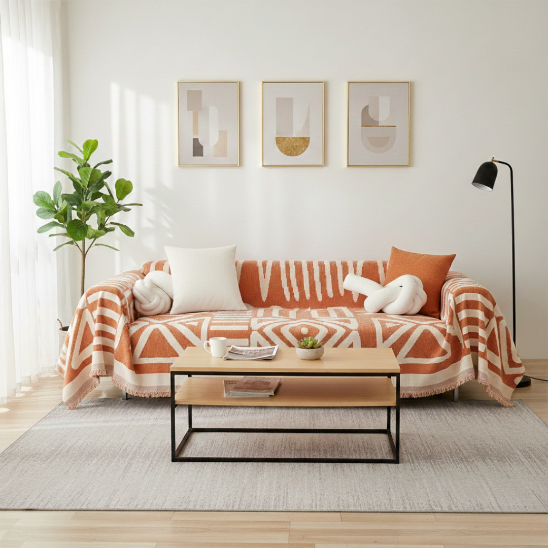 Geometrischer Boho-Stil waschbarer rutschfester Sofabezug | Lersk